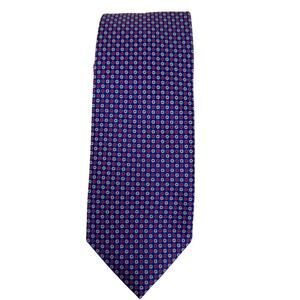 Cortefiel Mens 100% Silk Geo Print Blue Tie